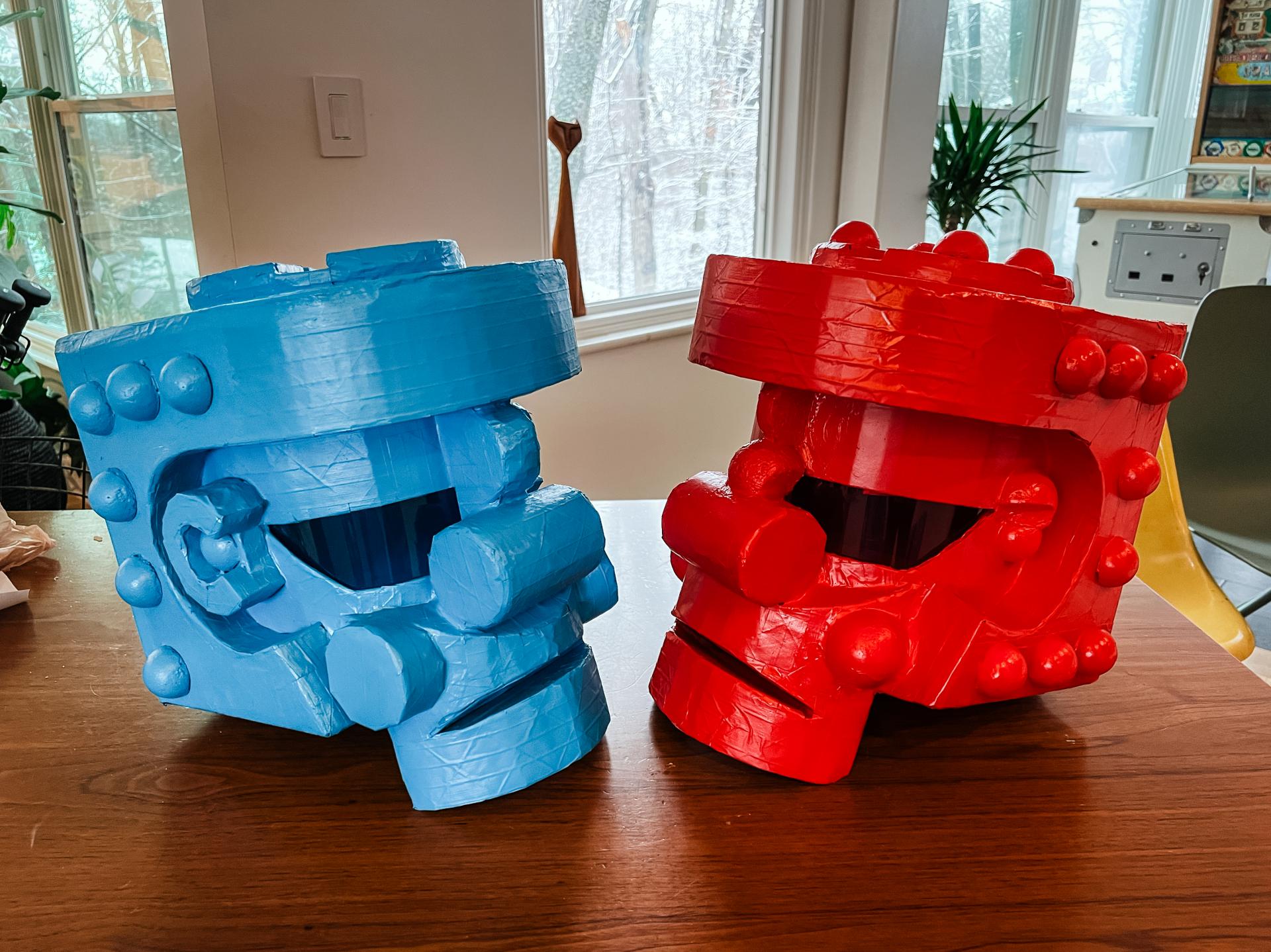 cardboard heads for Rock 'em Sock 'em robots