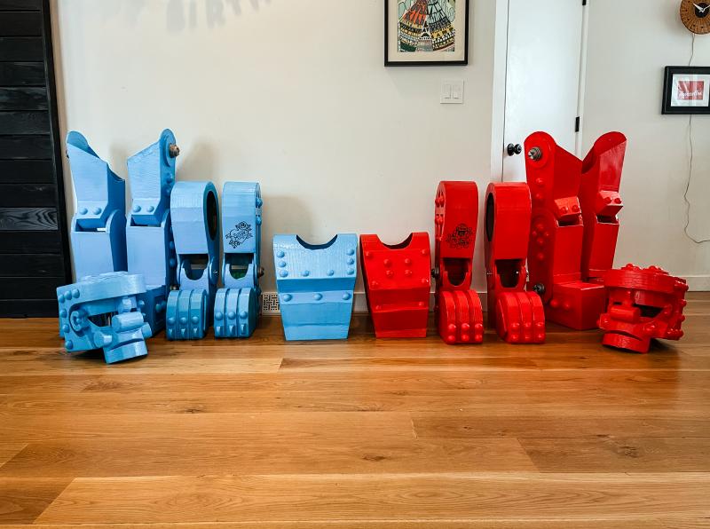 Rock 'em Sock 'em robot costumes ready