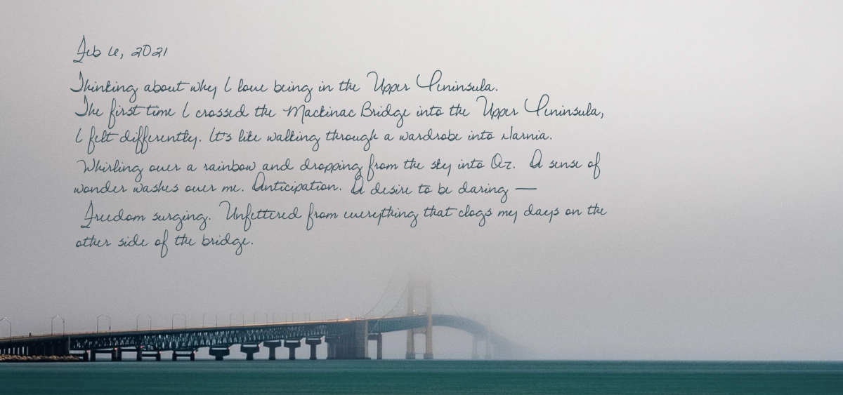 UP journal entry about Mackinac Bridge