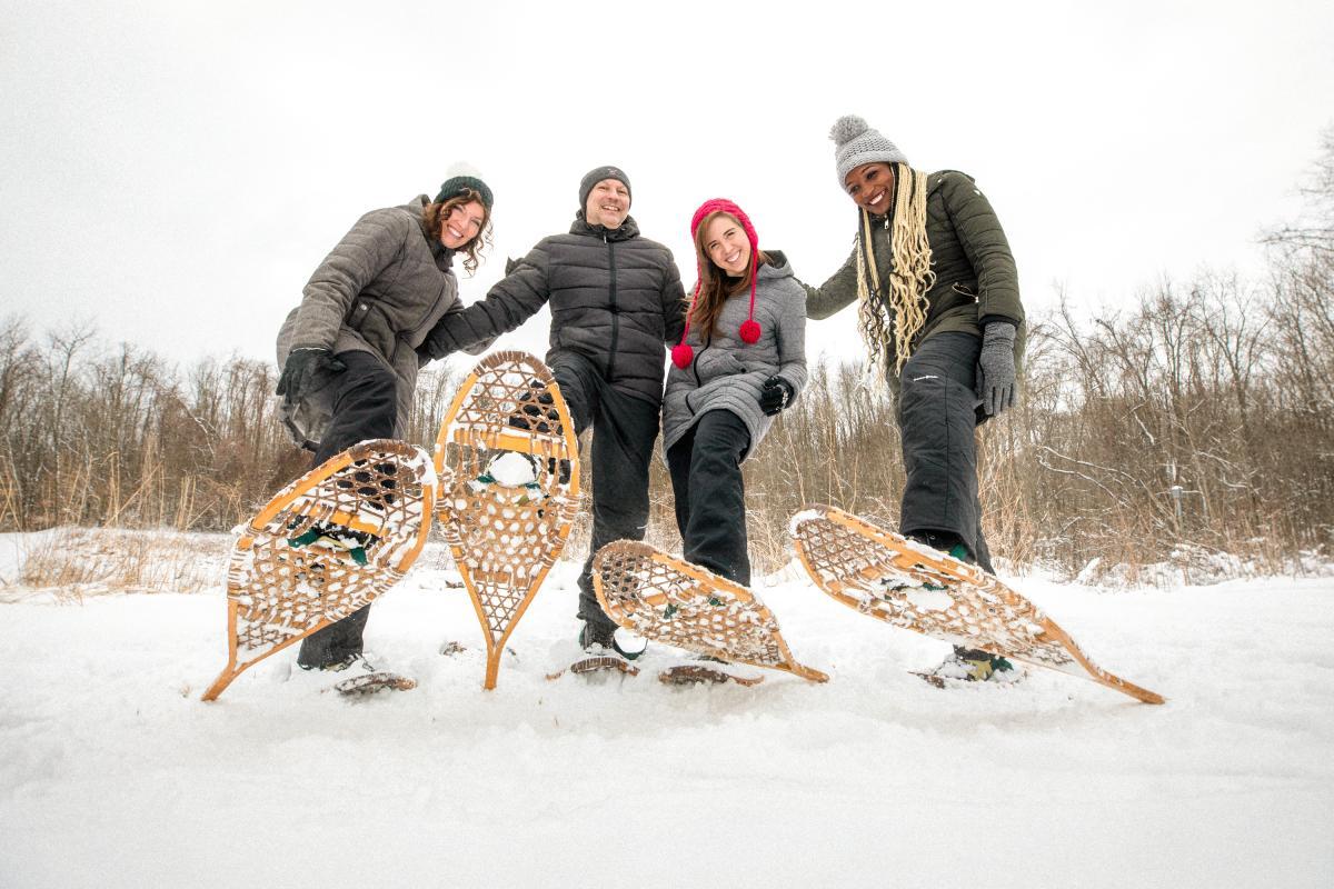 Snowshoers in Southwest Michigan