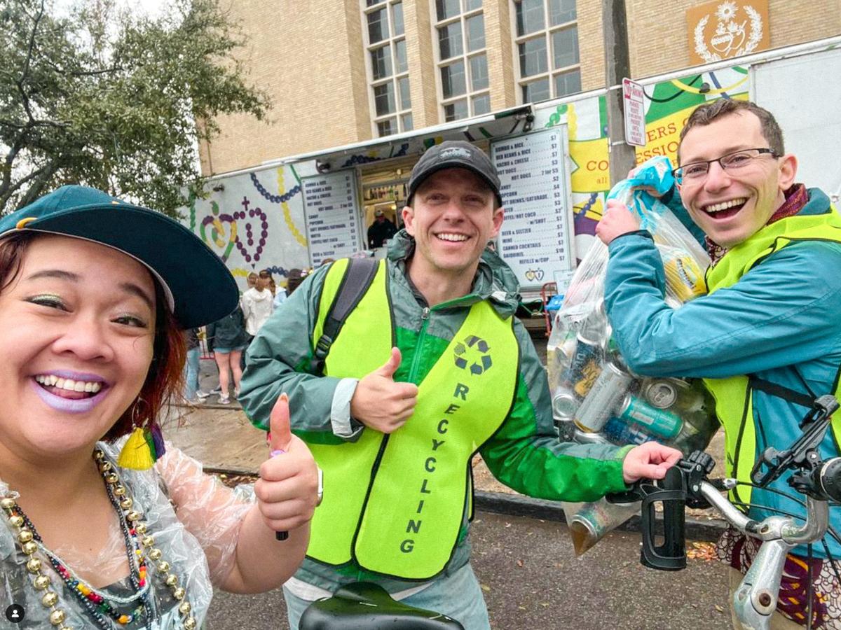 Group posing for photo at Recycle Dat event