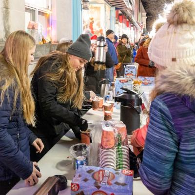 girls making hot chocolate